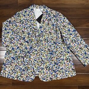 Marina Rinaldi Women's Size 33 / US 24 Floral Cotton Blazer Jacket